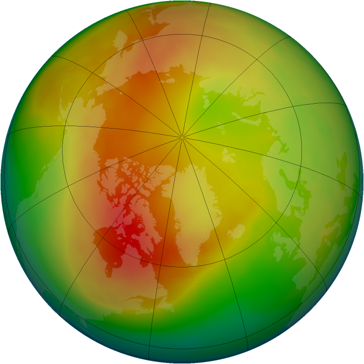 Arctic ozone map for February 2015